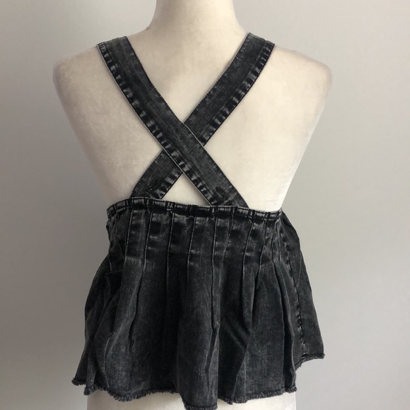 Free People black Marina denim top Medium NWT - Picture 6 of 12